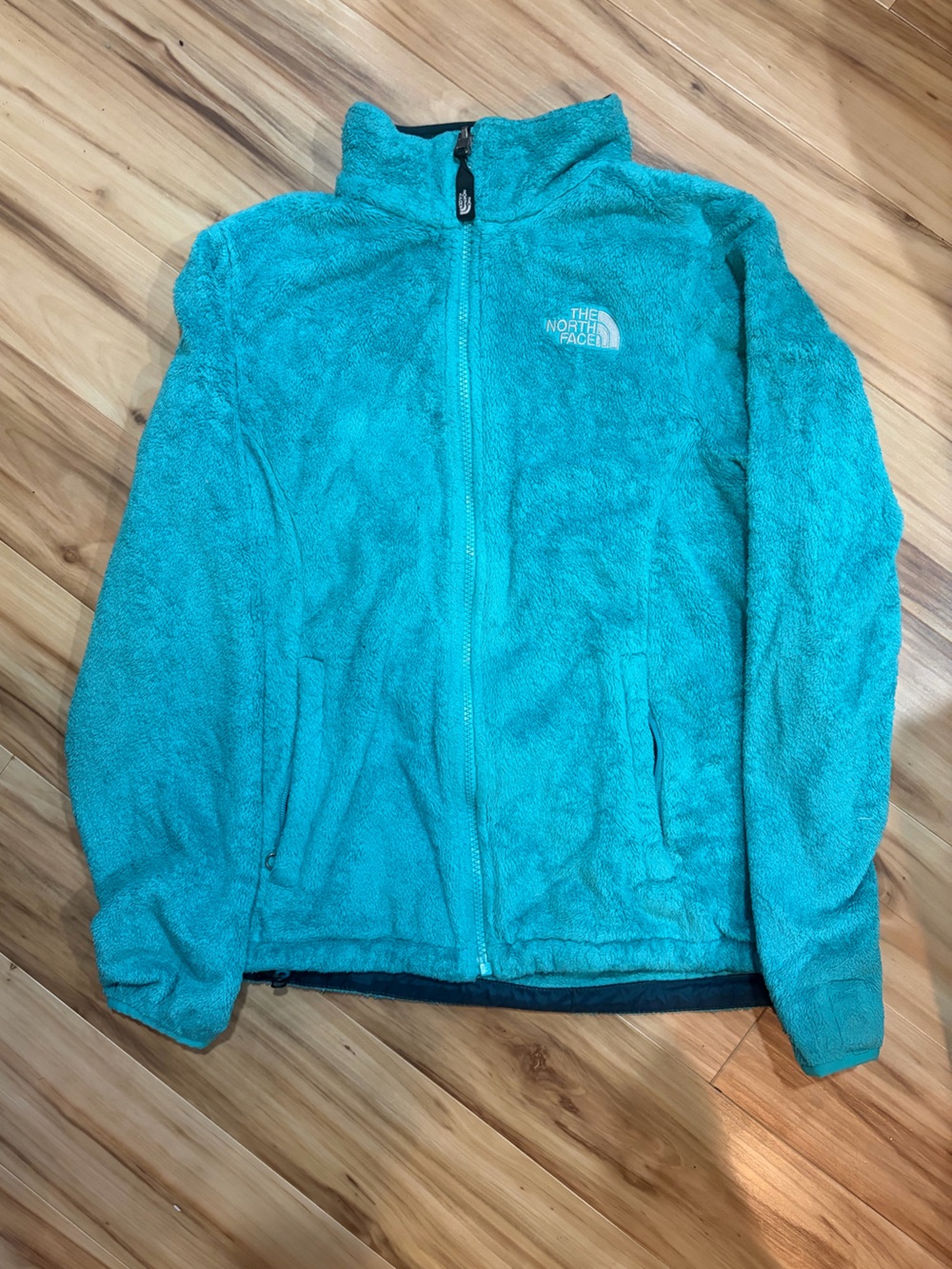 The North Face Turquoise Full-Zip Fleece Jacket Zip Pockets Women’s Small
